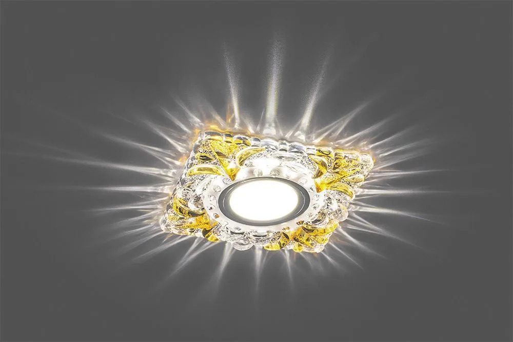FERON Светильник встраиваемый с белой LED подсветкой CD920 потолочный MR16 G5.3 прозрачный-желтый FERON Светильник встраиваемый с белой LED подсветкой CD920 потолочный MR16 G5.3 прозрачный-желтый