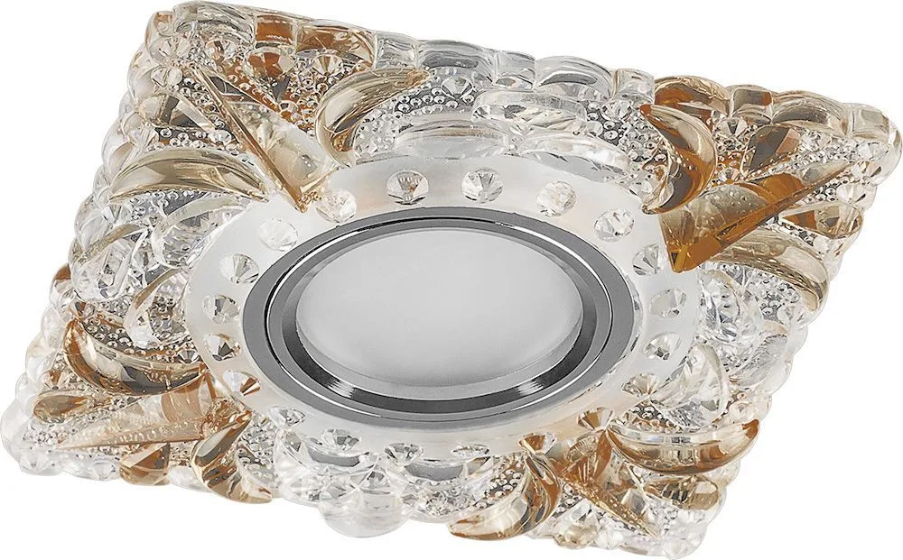 FERON Светильник встраиваемый с белой LED подсветкой CD920 потолочный MR16 G5.3 прозрачный-коричневый FERON Светильник встраиваемый с белой LED подсветкой CD920 потолочный MR16 G5.3 прозрачный-коричневый