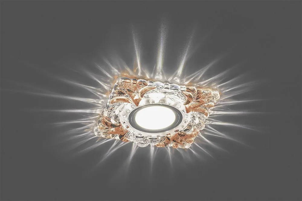 FERON Светильник встраиваемый с белой LED подсветкой CD920 потолочный MR16 G5.3 прозрачный-коричневый FERON Светильник встраиваемый с белой LED подсветкой CD920 потолочный MR16 G5.3 прозрачный-коричневый