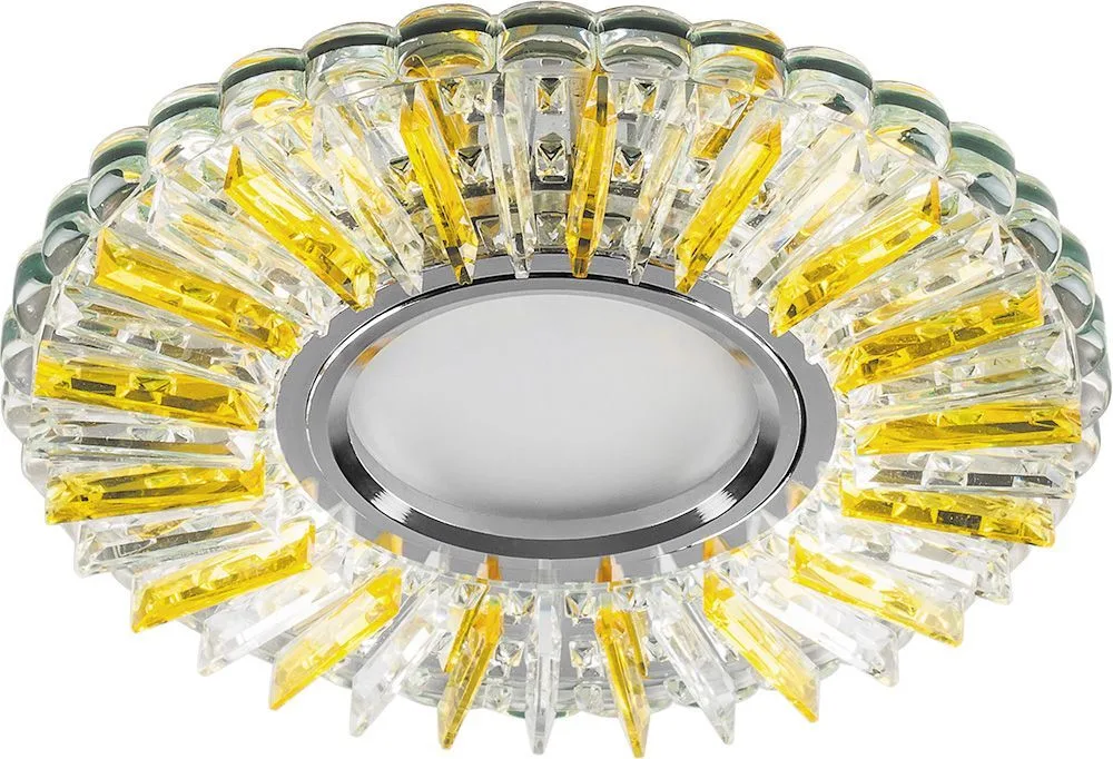 Светильник встраиваемый с белой LED подсветкой FERON CD900 потолочный MR16 G5.3 прозрачный-желтый