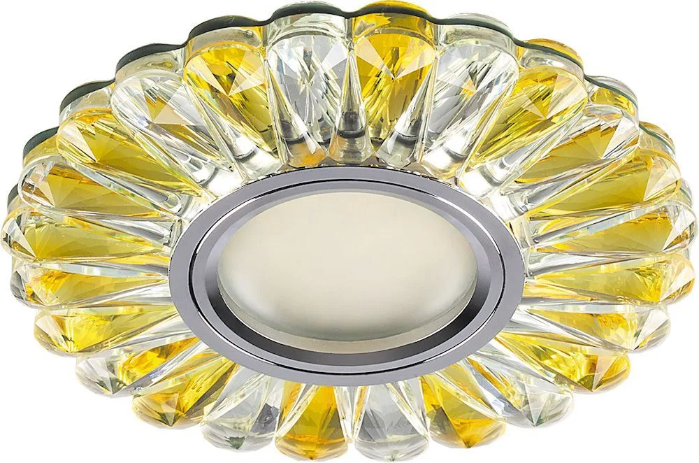 Светильник встраиваемый с белой LED подсветкой FERON CD901 потолочный MR16 G5.3 прозрачный-желтый