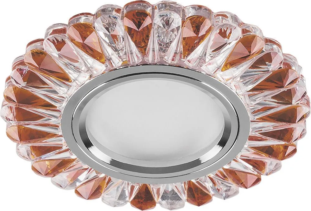 Светильник встраиваемый с белой LED подсветкой FERON CD902 потолочный MR16 G5.3 прозрачный-коричневый