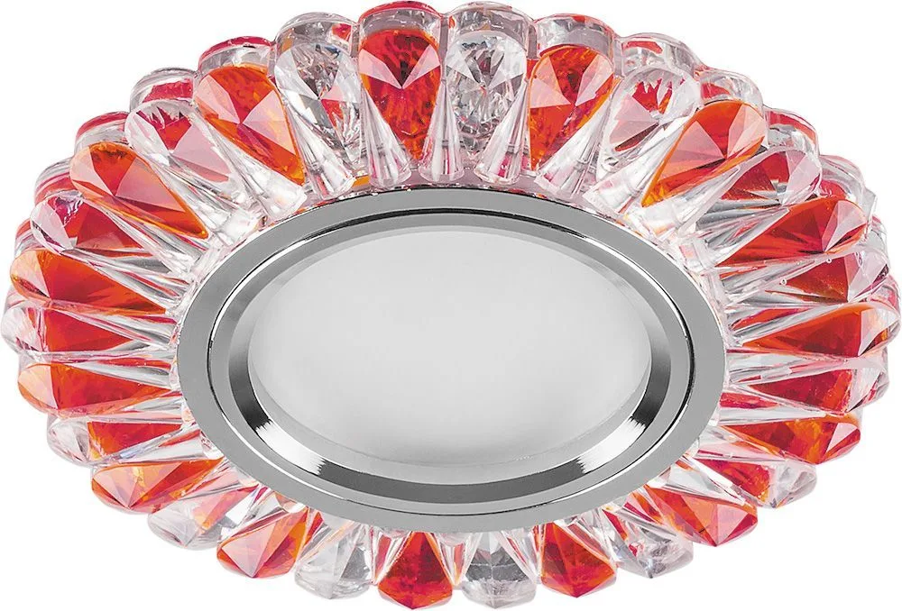 FERON Светильник встраиваемый с белой LED подсветкой CD902 потолочный MR16 G5.3 прозрачный-красный FERON Светильник встраиваемый с белой LED подсветкой CD902 потолочный MR16 G5.3 прозрачный-красный