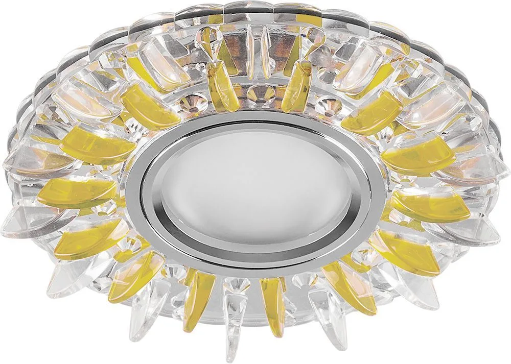Светильник встраиваемый с белой LED подсветкой FERON CD911 потолочный MR16 G5.3 прозрачный-желтый