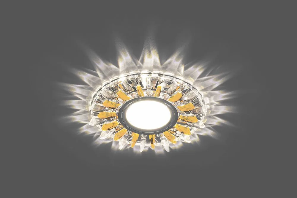 FERON Светильник встраиваемый с белой LED подсветкой CD911 потолочный MR16 G5.3 прозрачный-желтый FERON Светильник встраиваемый с белой LED подсветкой CD911 потолочный MR16 G5.3 прозрачный-желтый