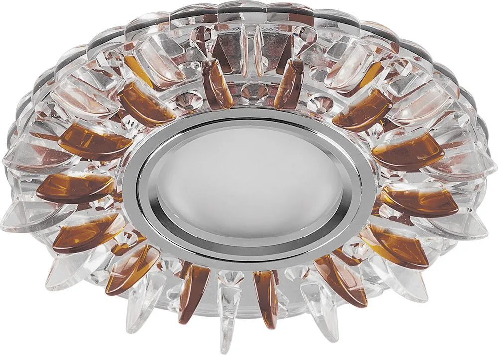 Светильник встраиваемый с белой LED подсветкой FERON CD911 потолочный MR16 G5.3 прозрачный-коричневый