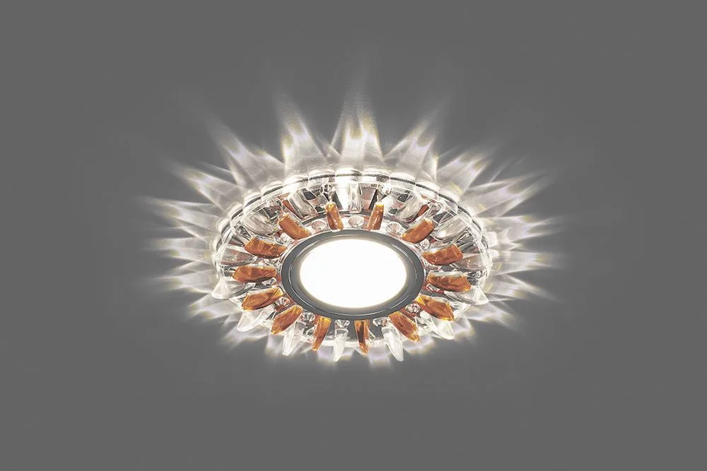 FERON Светильник встраиваемый с белой LED подсветкой CD911 потолочный MR16 G5.3 прозрачный-коричневый FERON Светильник встраиваемый с белой LED подсветкой CD911 потолочный MR16 G5.3 прозрачный-коричневый