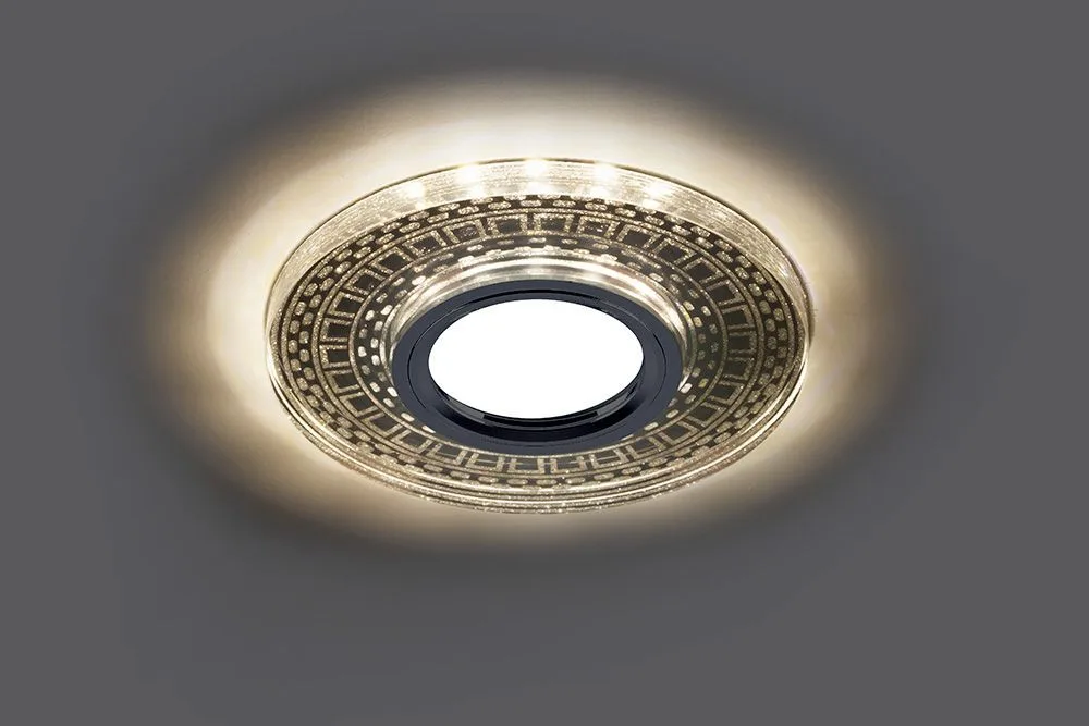 FERON Светильник встраиваемый с LED подсветкой CD981 потолочный MR16 G5.3, прозрачный, серебро FERON Светильник встраиваемый с LED подсветкой CD981 потолочный MR16 G5.3, прозрачный, серебро