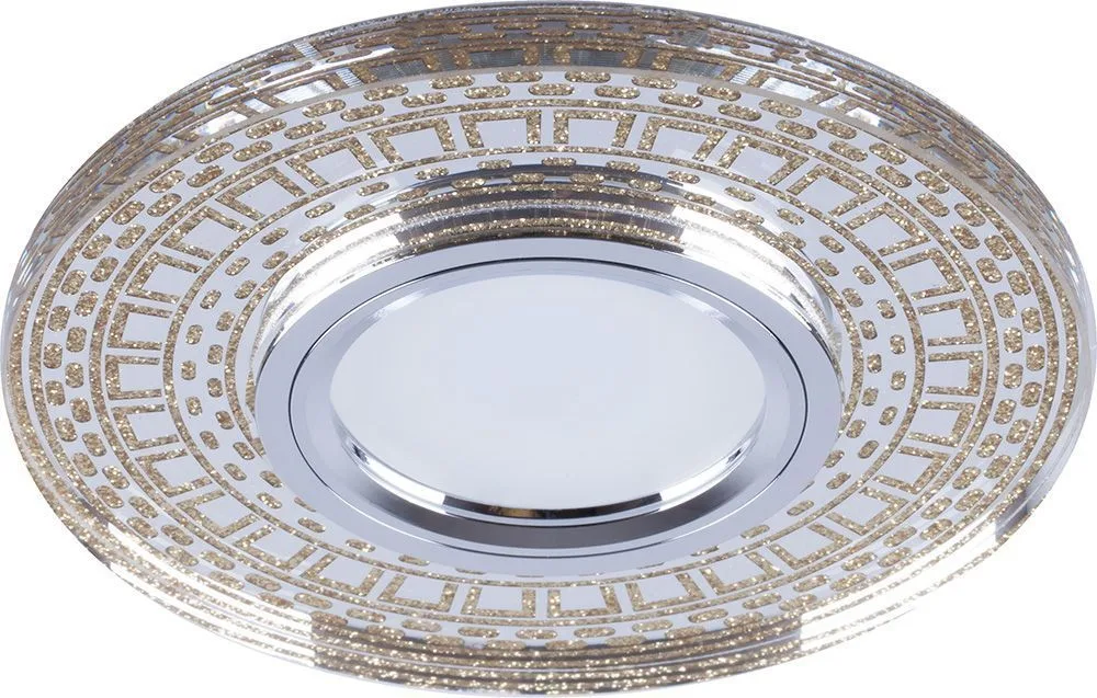 Светильник встраиваемый с LED подсветкой FERON CD981 потолочный MR16 G5.3 прозрачный, золото