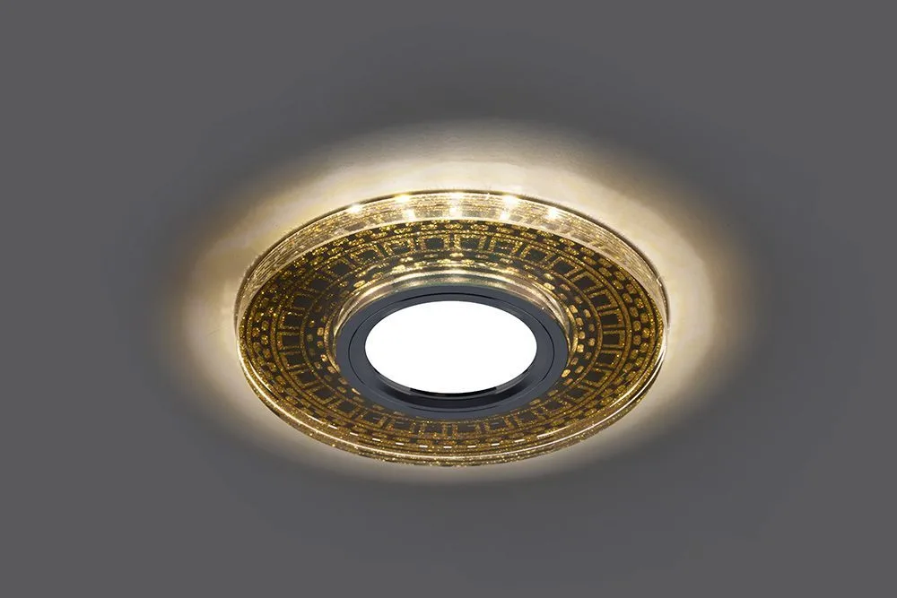 FERON Светильник встраиваемый с LED подсветкой CD981 потолочный MR16 G5.3 прозрачный, золото FERON Светильник встраиваемый с LED подсветкой CD981 потолочный MR16 G5.3 прозрачный, золото