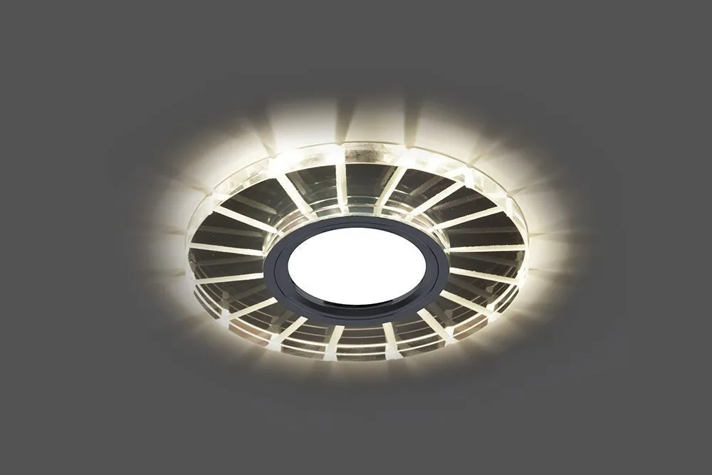 FERON Светильник встраиваемый с LED подсветкой CD982 потолочный MR16 G5.3 прозрачный, хром FERON Светильник встраиваемый с LED подсветкой CD982 потолочный MR16 G5.3 прозрачный, хром