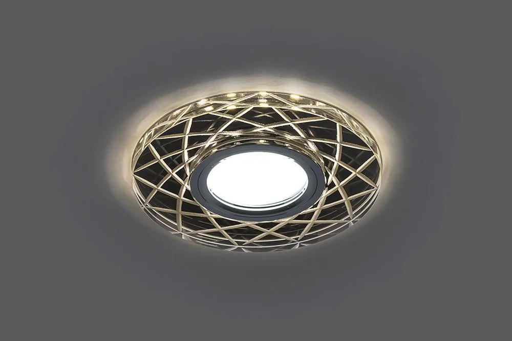 FERON Светильник встраиваемый с LED подсветкой CD983 потолочный MR16 G5.3 прозрачный, хром FERON Светильник встраиваемый с LED подсветкой CD983 потолочный MR16 G5.3 прозрачный, хром