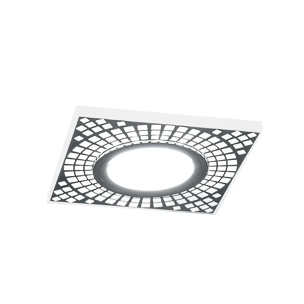 FERON Светильник встраиваемый с белой LED подсветкой CD952 потолочный MR16 G5.3 белый матовый, хром FERON Светильник встраиваемый с белой LED подсветкой CD952 потолочный MR16 G5.3 белый матовый, хром
