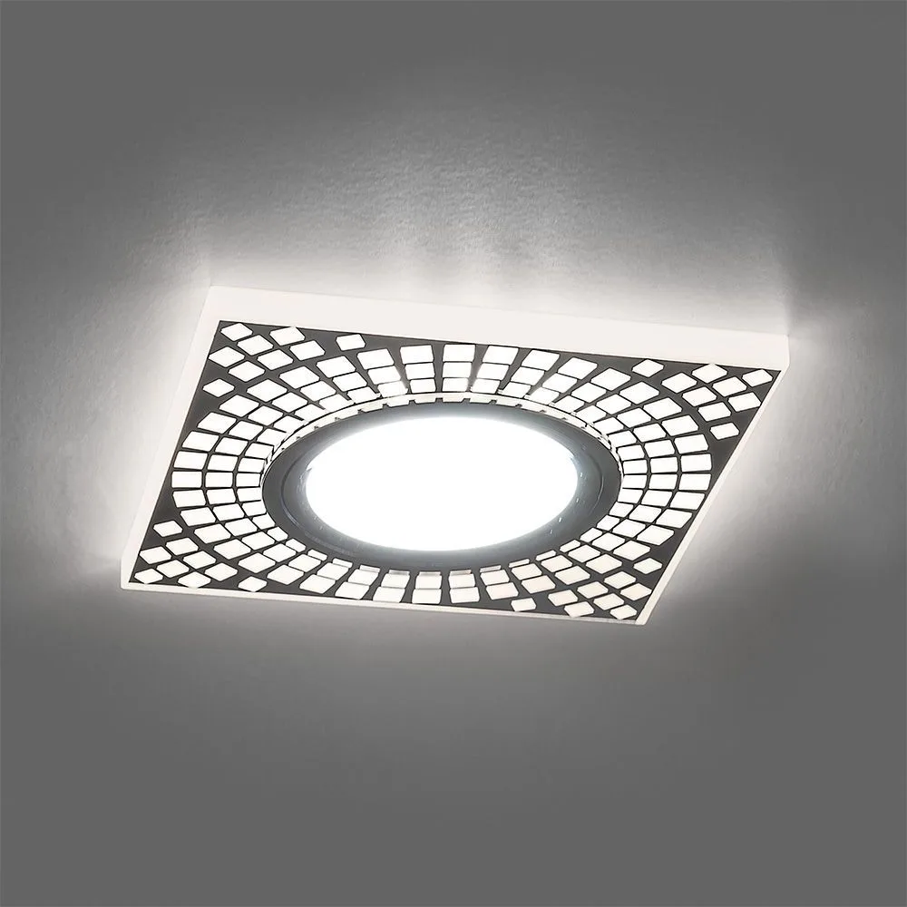 FERON Светильник встраиваемый с белой LED подсветкой CD952 потолочный MR16 G5.3 белый матовый, хром FERON Светильник встраиваемый с белой LED подсветкой CD952 потолочный MR16 G5.3 белый матовый, хром