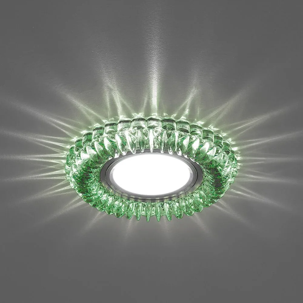 FERON Светильник встраиваемый с зеленой LED подсветкой CD904 потолочный MR16 G5.3 прозрачный FERON Светильник встраиваемый с зеленой LED подсветкой CD904 потолочный MR16 G5.3 прозрачный