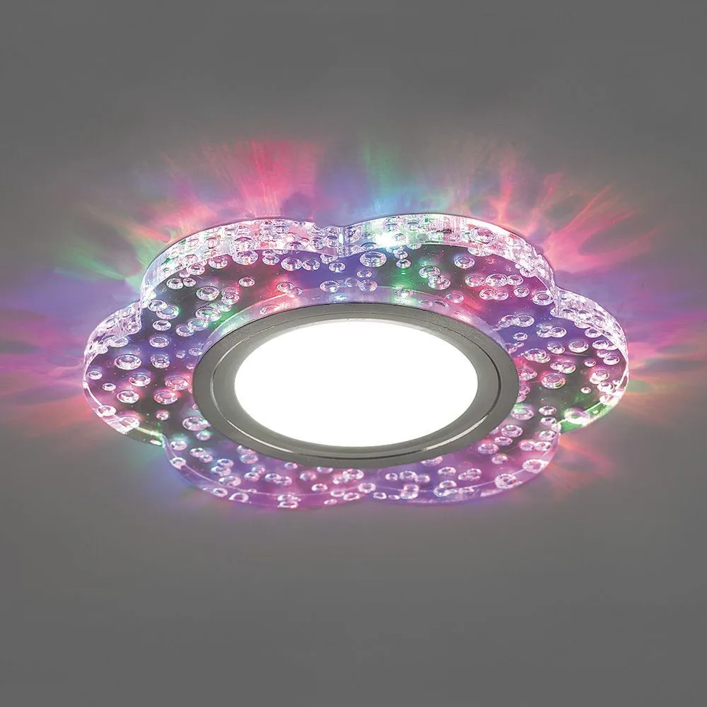 FERON Светильник встраиваемый с разноцветной LED подсветкой CD954 потолочный MR16 G5.3, прозрачный FERON Светильник встраиваемый с разноцветной LED подсветкой CD954 потолочный MR16 G5.3, прозрачный