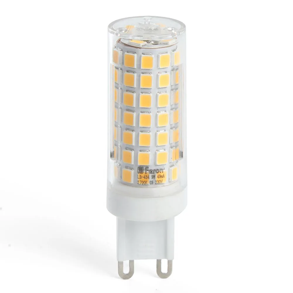 FERON Лампа светодиодная LB-434 G9 9W 175-265V 2700K 38146 FERON Лампа светодиодная LB-434 G9 9W 175-265V 2700K 38146