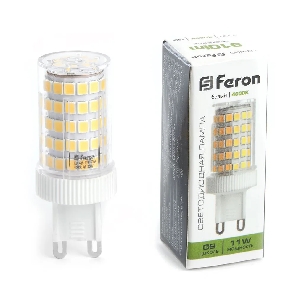 FERON Лампа светодиодная LB-435 G9 11W 175-265V 4000K 38150 FERON Лампа светодиодная LB-435 G9 11W 175-265V 4000K 38150