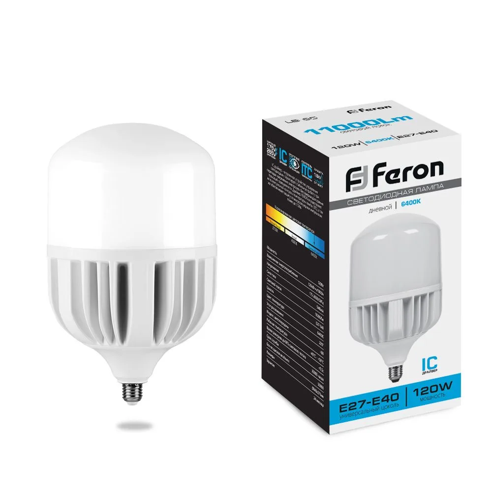 Лампа светодиодная FERON LB-65 E27-E40 120W 175-265V 6400K 38197