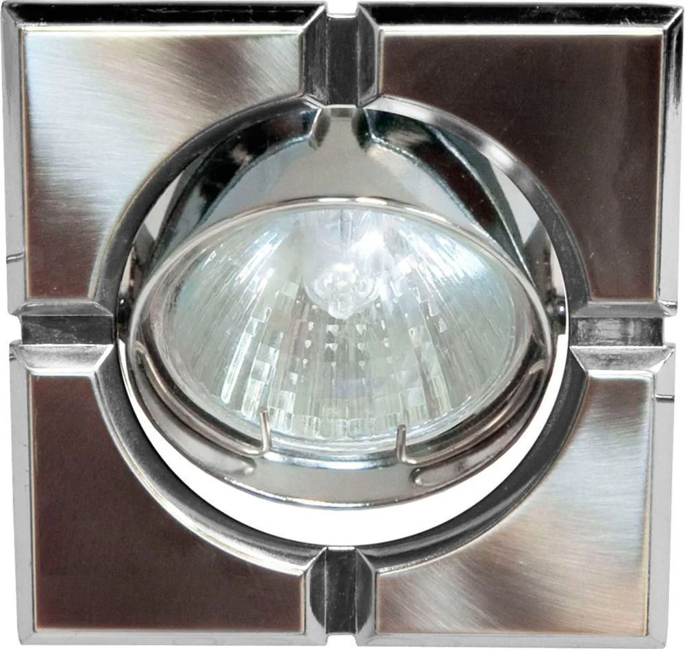 Светильник встраиваемый FERON 098T-MR16-S потолочный MR16 G5.3 титан-хром 17661
