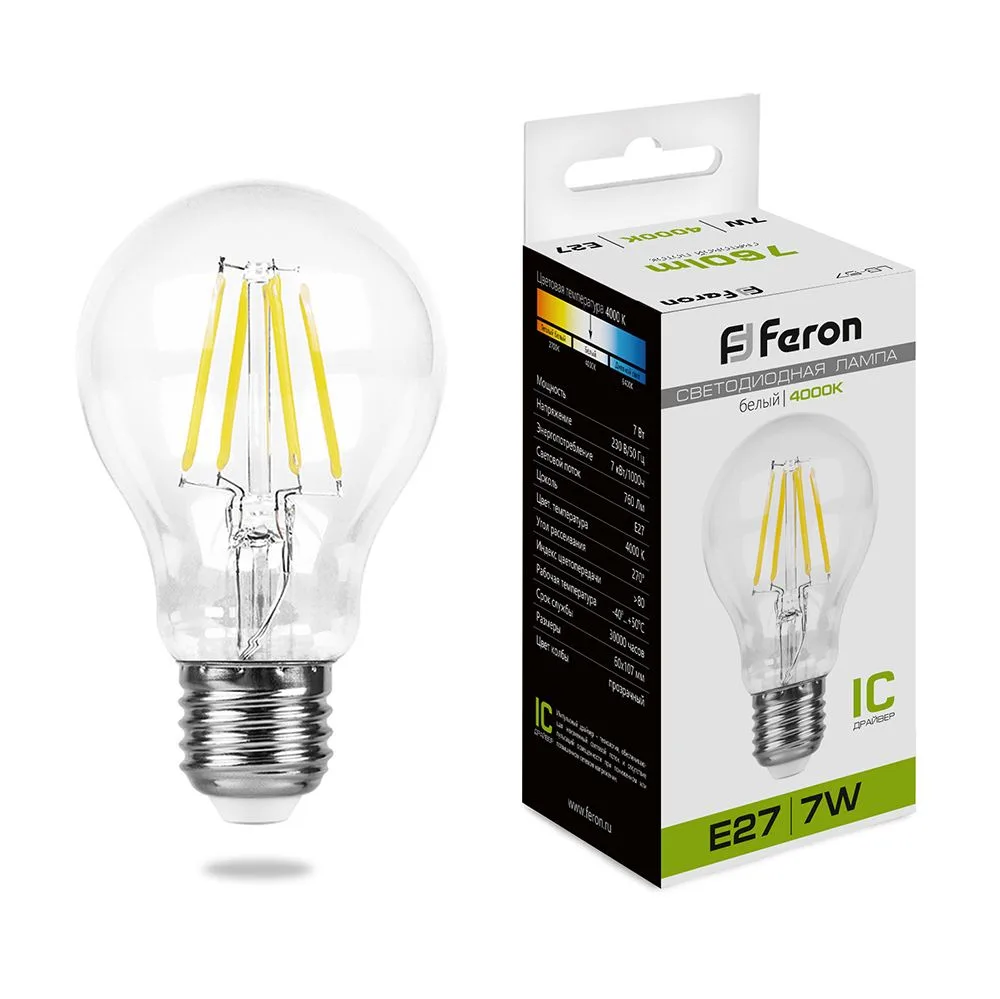 FERON Лампа светодиодная LB-57 Шар E27 7W 175-265V 4000K 25570 FERON Лампа светодиодная LB-57 Шар E27 7W 175-265V 4000K 25570