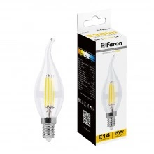 Лампа светодиодная FERON LB-59 Свеча на ветру E14 5W 230V 2700K 25575