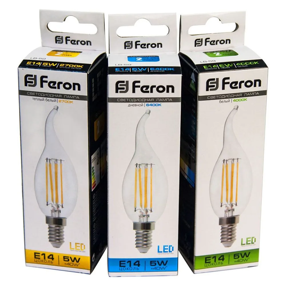 FERON Лампа светодиодная LB-59 Свеча на ветру E14 5W 230V 2700K 25575 FERON Лампа светодиодная LB-59 Свеча на ветру E14 5W 230V 2700K 25575