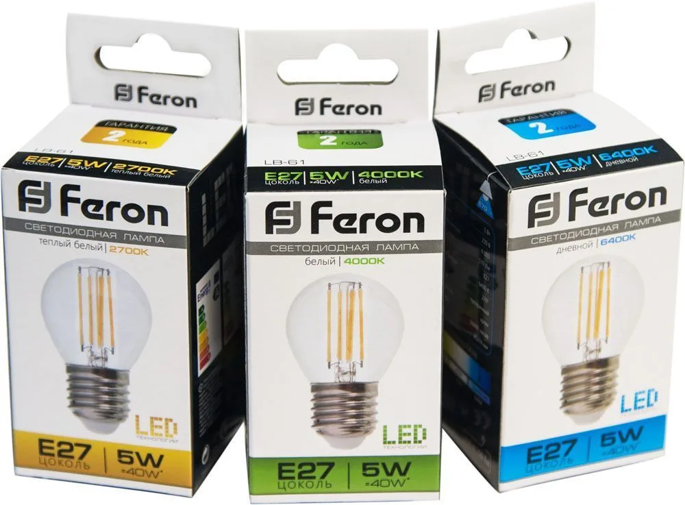 FERON Лампа светодиодная LB-61 Шарик E27 5W 6400K 25583 FERON Лампа светодиодная LB-61 Шарик E27 5W 6400K 25583