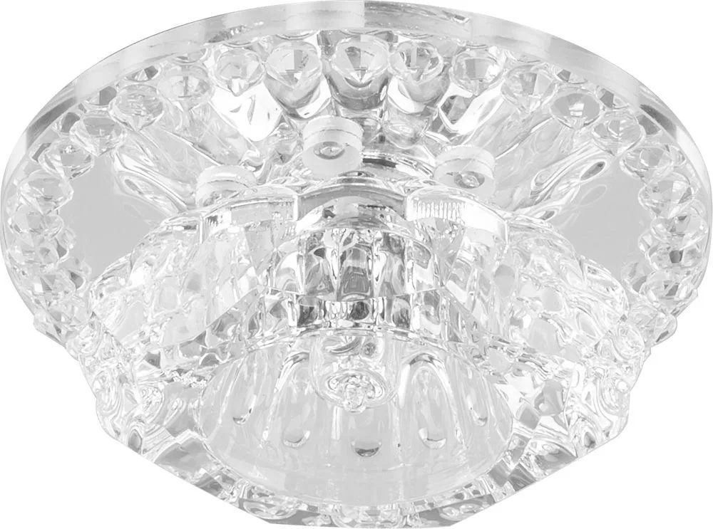 Светильник встраиваемый с разноцветной LED подсветкой FERON JD125 JCD9 прозрачный