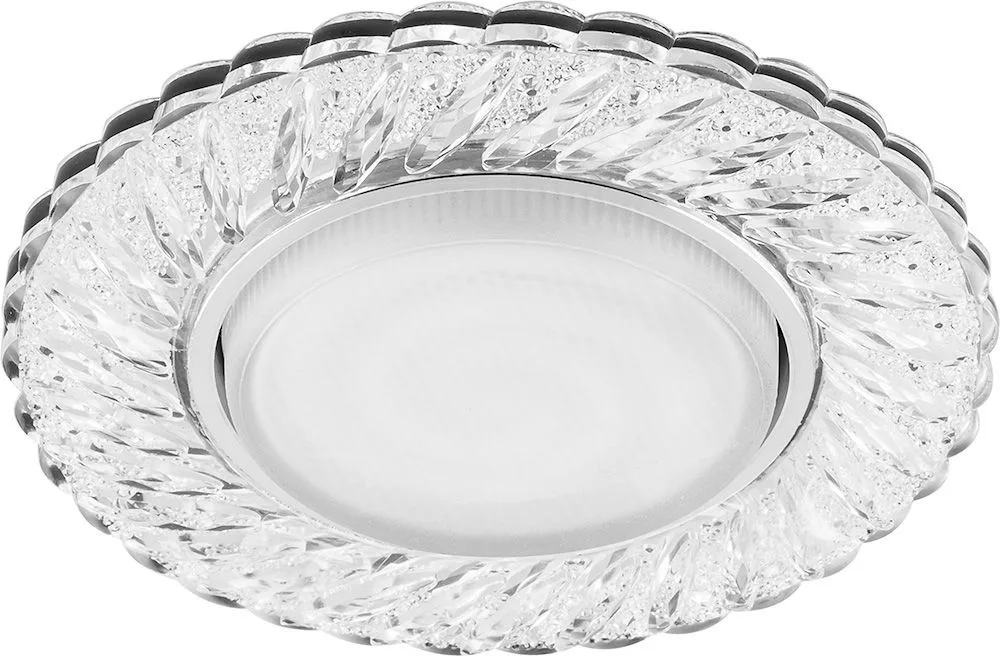 FERON Светильник встраиваемый с белой LED подсветкой CD4021 потолочный GX53 без лампы прозрачный 29474 FERON Светильник встраиваемый с белой LED подсветкой CD4021 потолочный GX53 без лампы прозрачный 29474