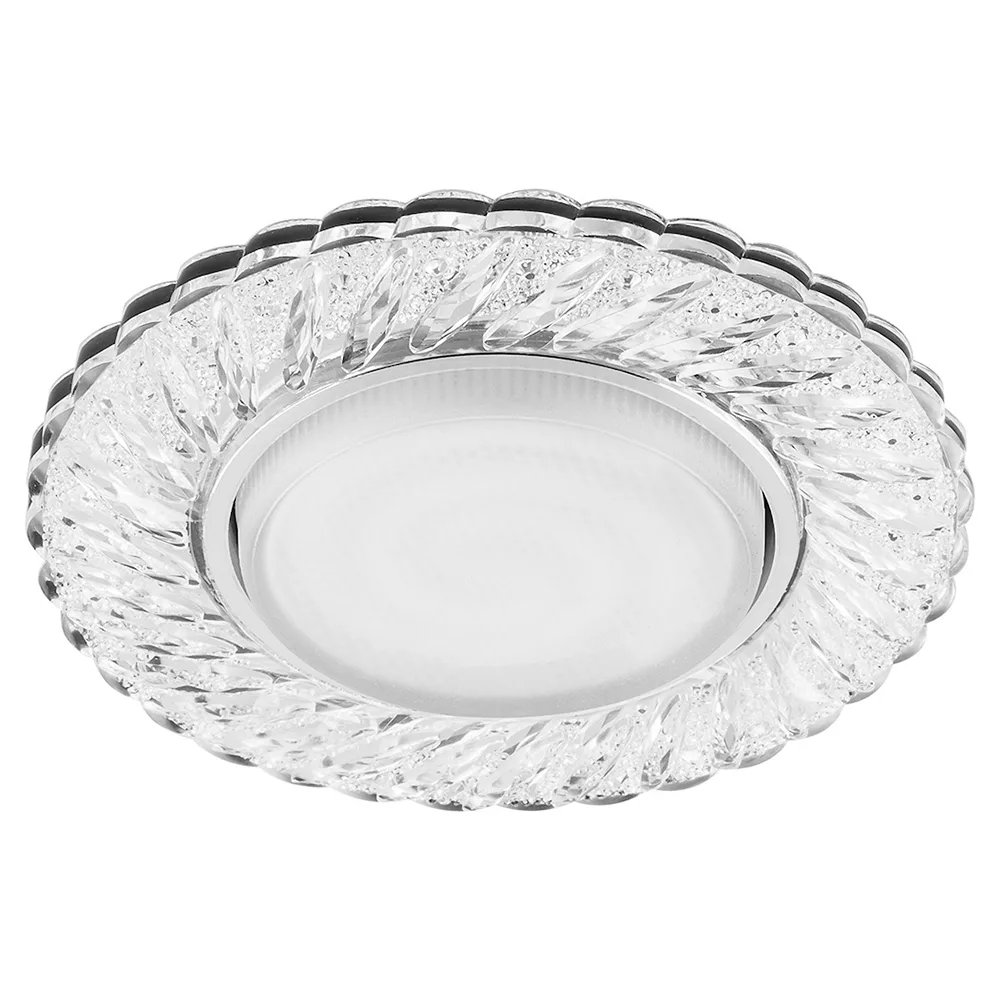 FERON Светильник встраиваемый с белой LED подсветкой CD4021 потолочный GX53 без лампы прозрачный 29474 FERON Светильник встраиваемый с белой LED подсветкой CD4021 потолочный GX53 без лампы прозрачный 29474