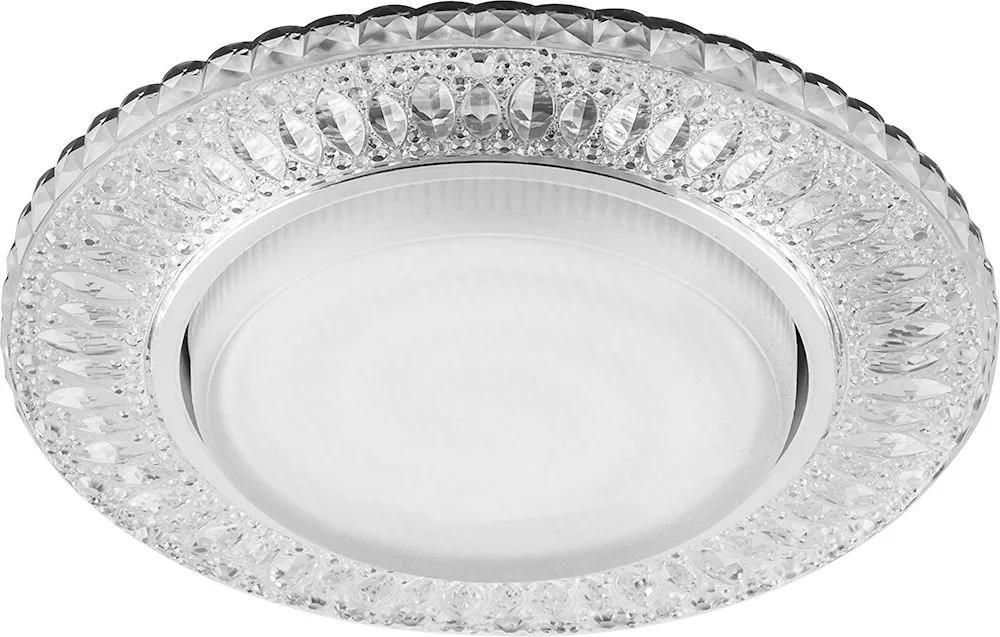 FERON Светильник встраиваемый с белой LED подсветкой CD4022 потолочный GX53 без лампы прозрачный 29475 FERON Светильник встраиваемый с белой LED подсветкой CD4022 потолочный GX53 без лампы прозрачный 29475