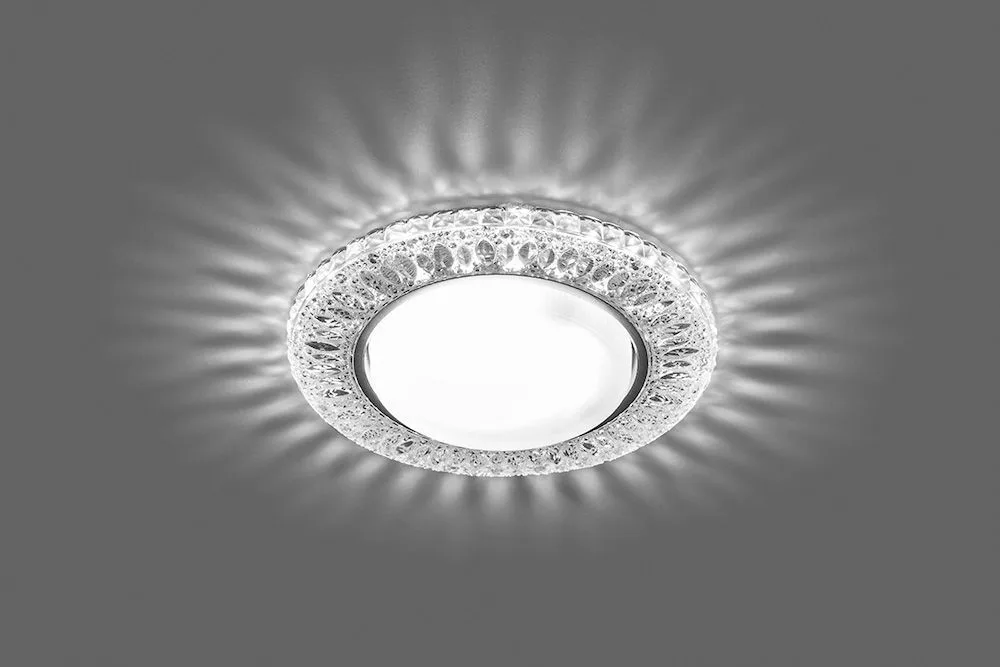 FERON Светильник встраиваемый с белой LED подсветкой CD4022 потолочный GX53 без лампы прозрачный 29475 FERON Светильник встраиваемый с белой LED подсветкой CD4022 потолочный GX53 без лампы прозрачный 29475