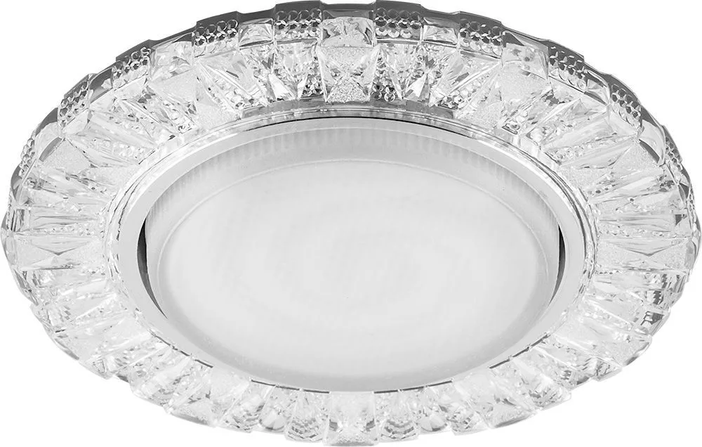 FERON Светильник встраиваемый с белой LED подсветкой CD4023 потолочный GX53 без лампы прозрачный 29476 FERON Светильник встраиваемый с белой LED подсветкой CD4023 потолочный GX53 без лампы прозрачный 29476