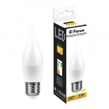 Лампа светодиодная FERON LB-97 Свеча на ветру  E27 7W 2700K 25762