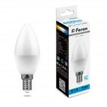 Лампа светодиодная FERON LB-97 Свеча E14 7W 175-265V 6400K 25477