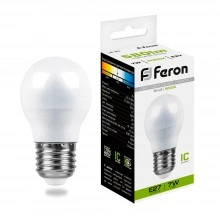Лампа светодиодная FERON LB-95 Шарик E27 7W 175-265V 4000K 25482