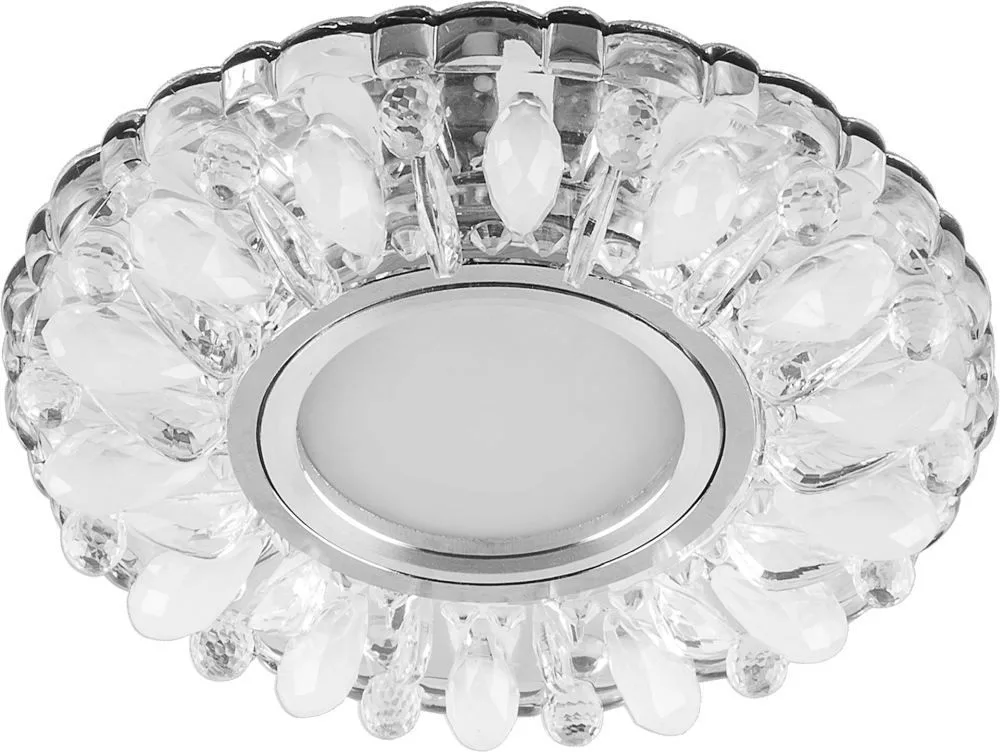 Светильник встраиваемый с белой LED подсветкой FERON CD914 потолочный MR16 G5.3 прозрачный-матовый
