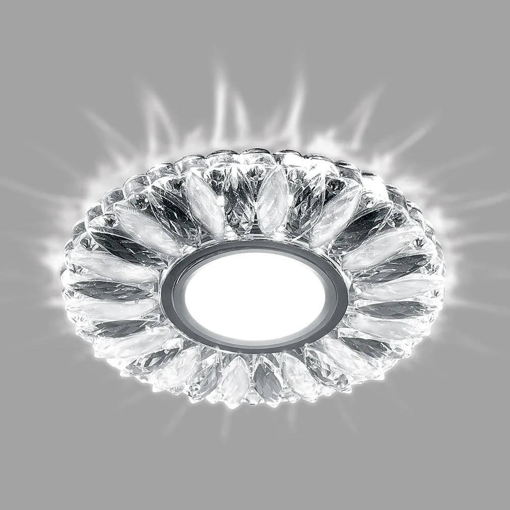 FERON Светильник встраиваемый с белой LED подсветкой CD917 потолочный MR16 G5.3 прозрачный-матовый FERON Светильник встраиваемый с белой LED подсветкой CD917 потолочный MR16 G5.3 прозрачный-матовый