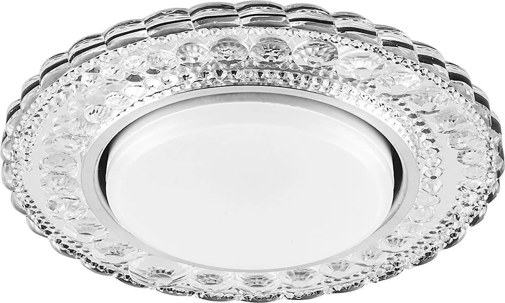 FERON Светильник встраиваемый с белой LED подсветкой CD4024 потолочный GX53 без лампы прозрачный 29538 FERON Светильник встраиваемый с белой LED подсветкой CD4024 потолочный GX53 без лампы прозрачный 29538