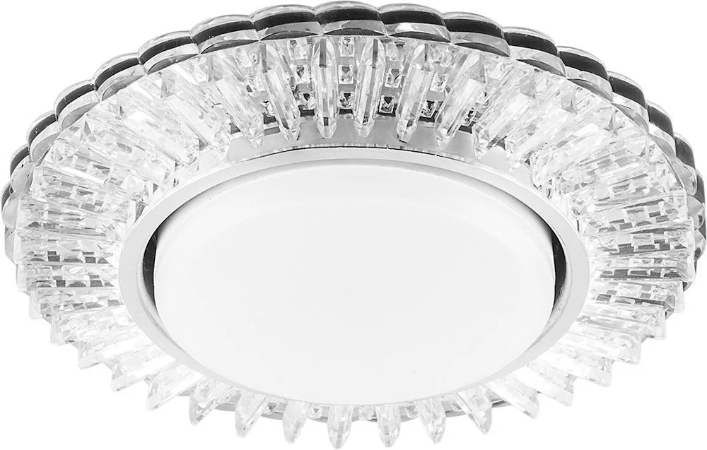 Светильник встраиваемый с белой LED подсветкой FERON CD4025 потолочный GX53 без лампы прозрачный 29539