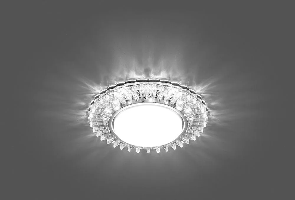 FERON Светильник встраиваемый с белой LED подсветкой CD4025 потолочный GX53 без лампы прозрачный 29539 FERON Светильник встраиваемый с белой LED подсветкой CD4025 потолочный GX53 без лампы прозрачный 29539