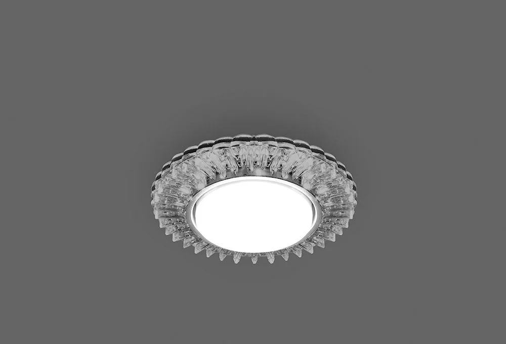 FERON Светильник встраиваемый с белой LED подсветкой CD4025 потолочный GX53 без лампы прозрачный 29539 FERON Светильник встраиваемый с белой LED подсветкой CD4025 потолочный GX53 без лампы прозрачный 29539