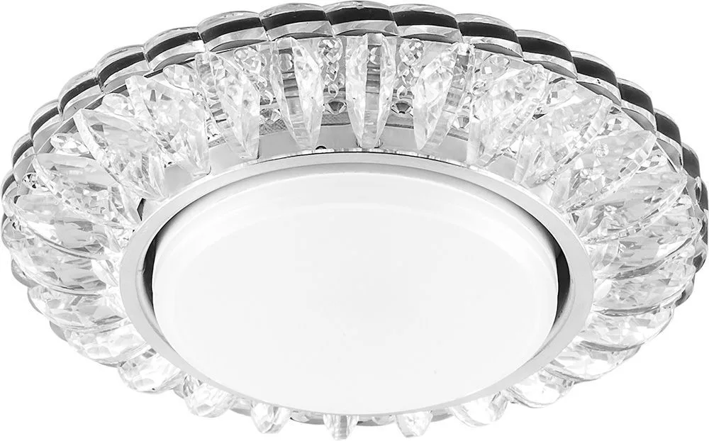 FERON Светильник встраиваемый с белой LED подсветкой CD4026 потолочный GX53 без лампы прозрачный 29540 FERON Светильник встраиваемый с белой LED подсветкой CD4026 потолочный GX53 без лампы прозрачный 29540