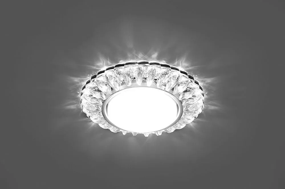 FERON Светильник встраиваемый с белой LED подсветкой CD4026 потолочный GX53 без лампы прозрачный 29540 FERON Светильник встраиваемый с белой LED подсветкой CD4026 потолочный GX53 без лампы прозрачный 29540
