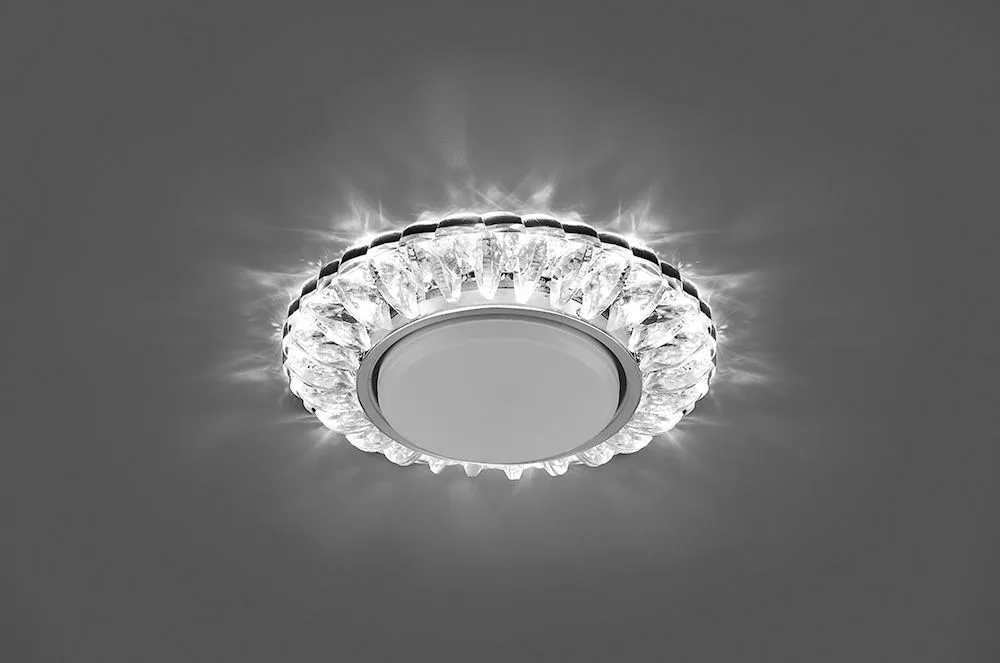 FERON Светильник встраиваемый с белой LED подсветкой CD4026 потолочный GX53 без лампы прозрачный 29540 FERON Светильник встраиваемый с белой LED подсветкой CD4026 потолочный GX53 без лампы прозрачный 29540