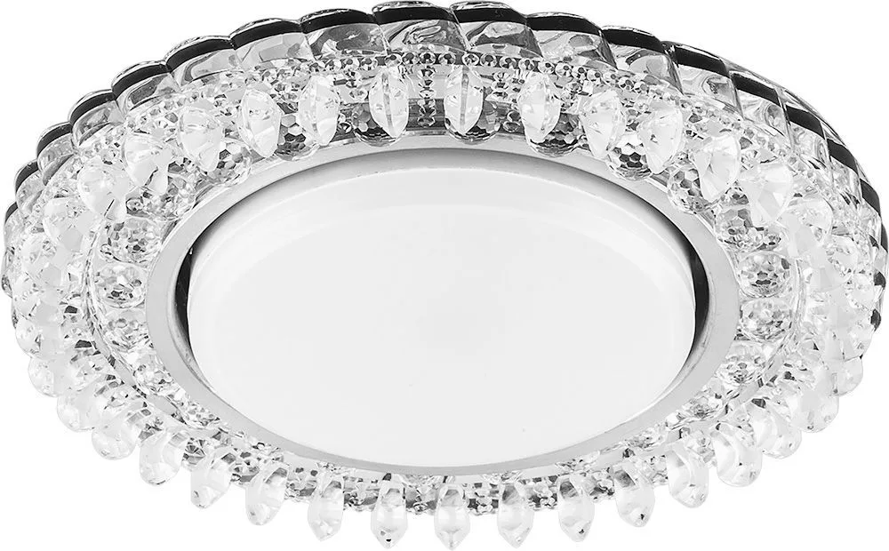 Светильник встраиваемый с белой LED подсветкой FERON CD4027 потолочный GX53 без лампы прозрачный 29541