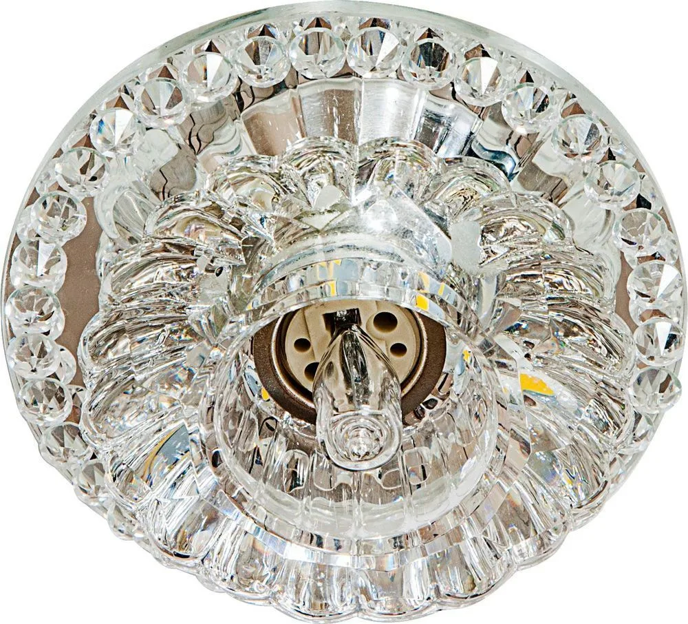 Светильник встраиваемый с белой LED подсветкой FERON JD125 потолочный JCD9 G9 прозрачный