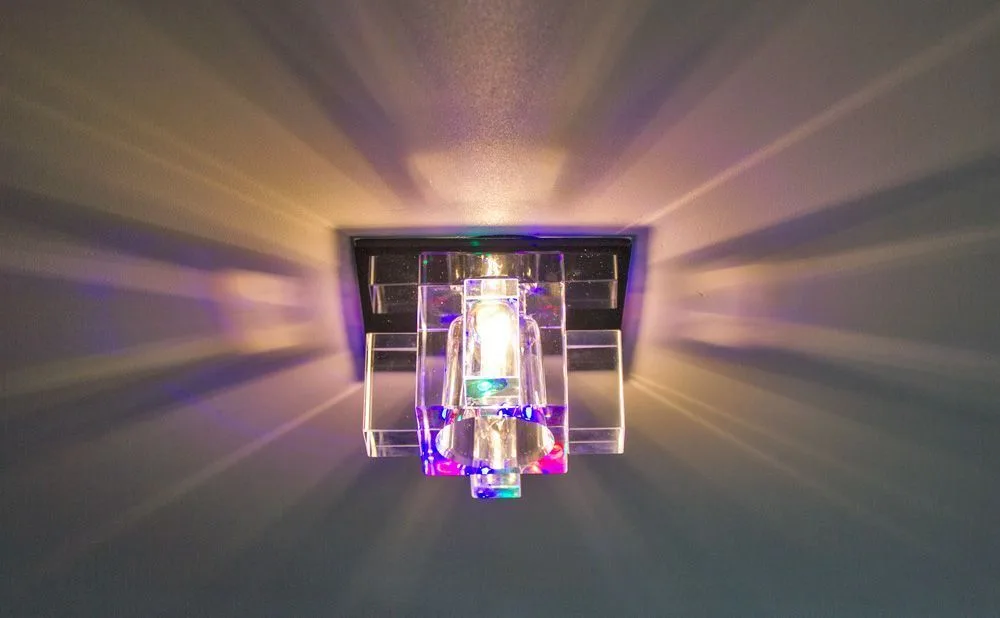 FERON Светильник встраиваемый с разноцветной LED подсветкой 1525 JCD9 прозрачно-черный FERON Светильник встраиваемый с разноцветной LED подсветкой 1525 JCD9 прозрачно-черный
