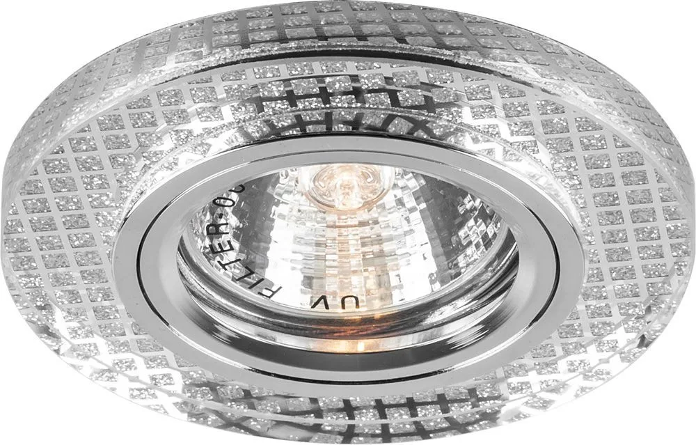 Светильник встраиваемый FERON 8040-2 потолочный MR16 G5.3 прозрачно-серебристый 28291